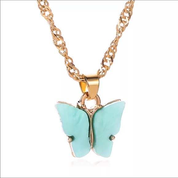 Gold Necklace with Butterfly Accent - Picture 6 of 8